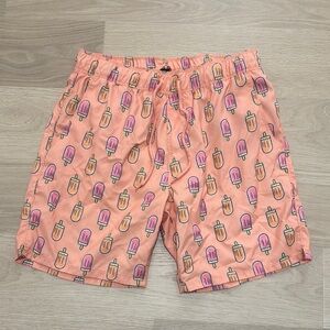 Vibrant Pink and Orange Swim Trunks